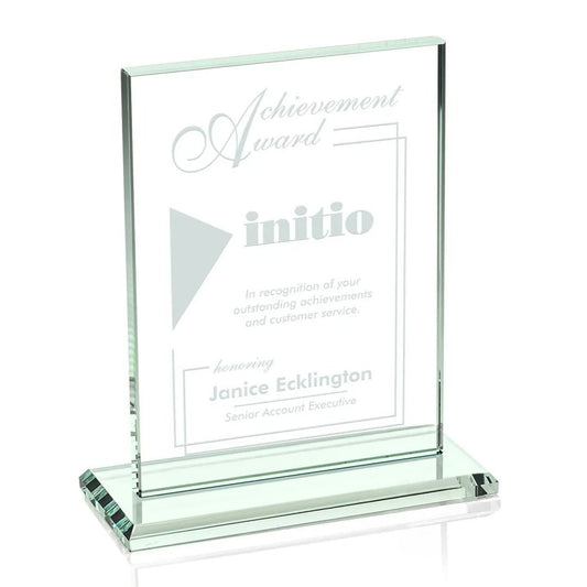 Emperor Jade Rectangle Glass Award – Custom Engraved Achievement Trophy - Customize Awards