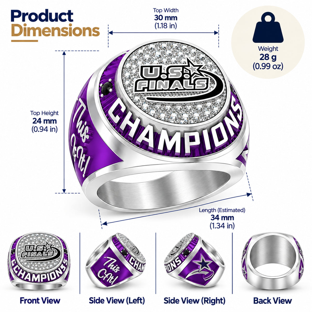 US Finals Champion | 2019-2026 Custom Award Ring