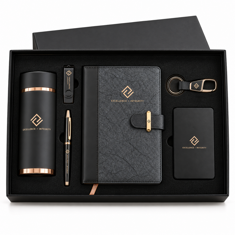 Integrity Luxe | Customized Black Executive Corporate Gift Set