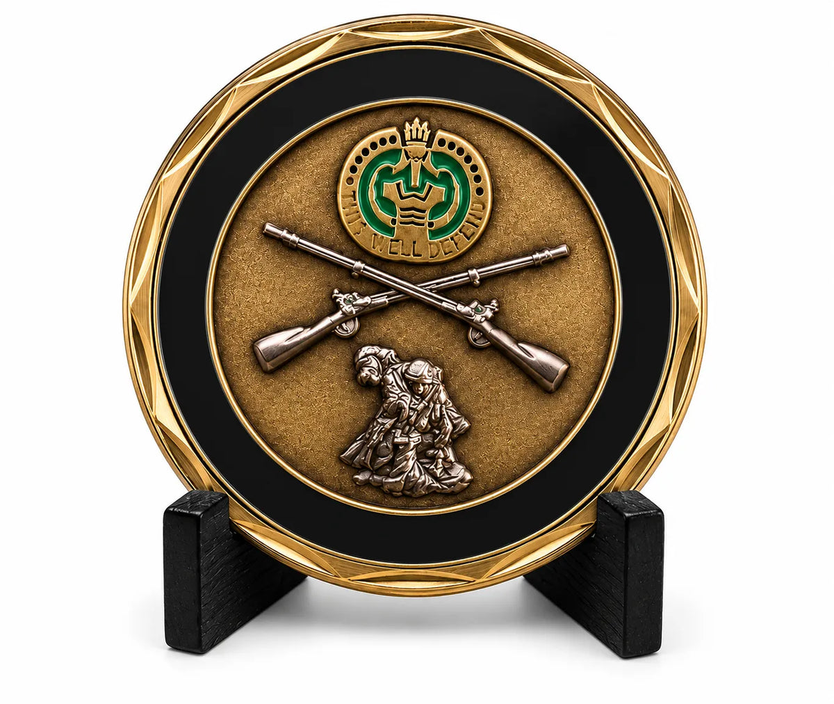 Military Challenge | Antique Brass 3D Army Recognition Coin