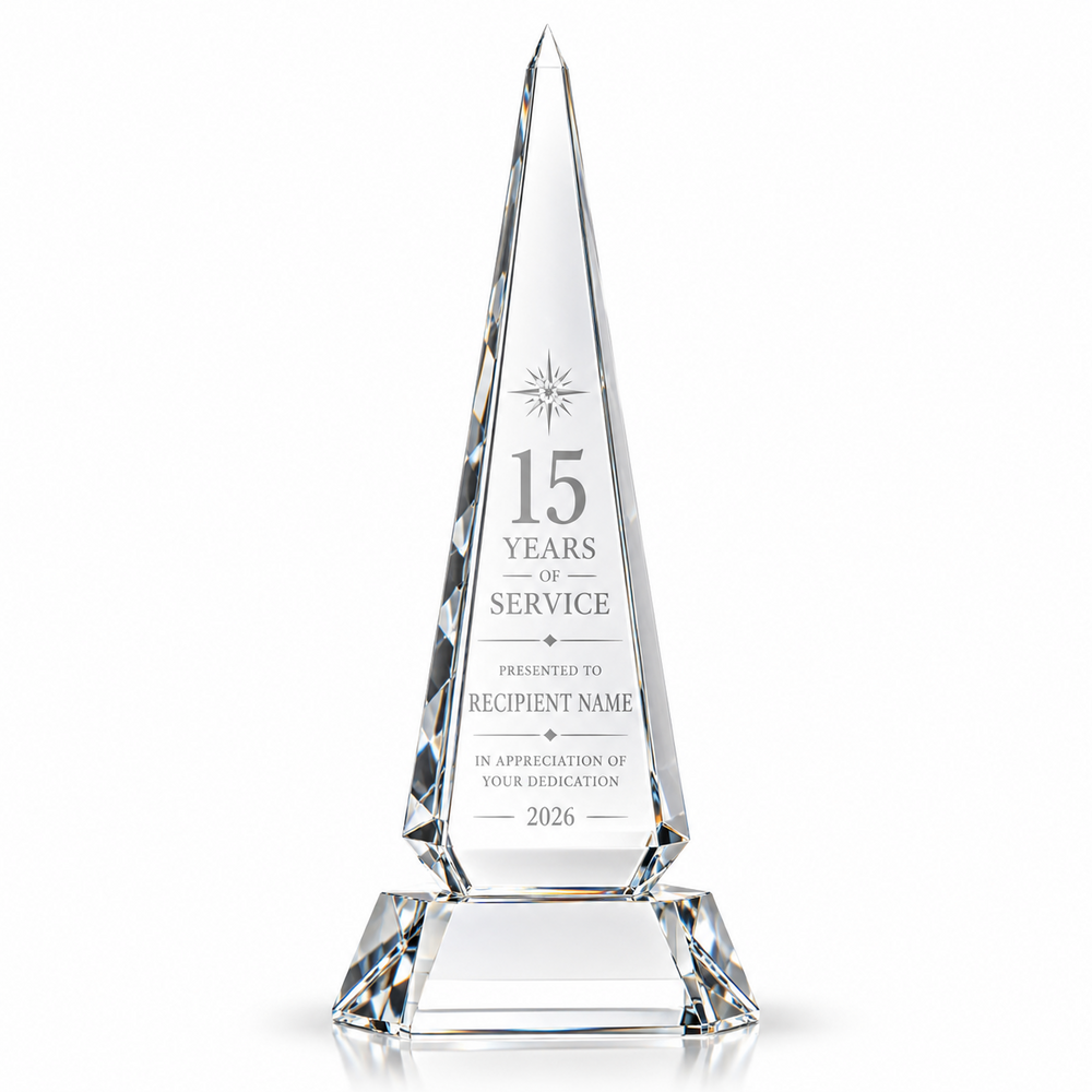 Legacy Spire | Custom Crystal 15 Year Service Recognition Award