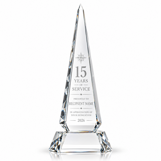 Legacy Spire | Custom Crystal 15 Year Service Recognition Award