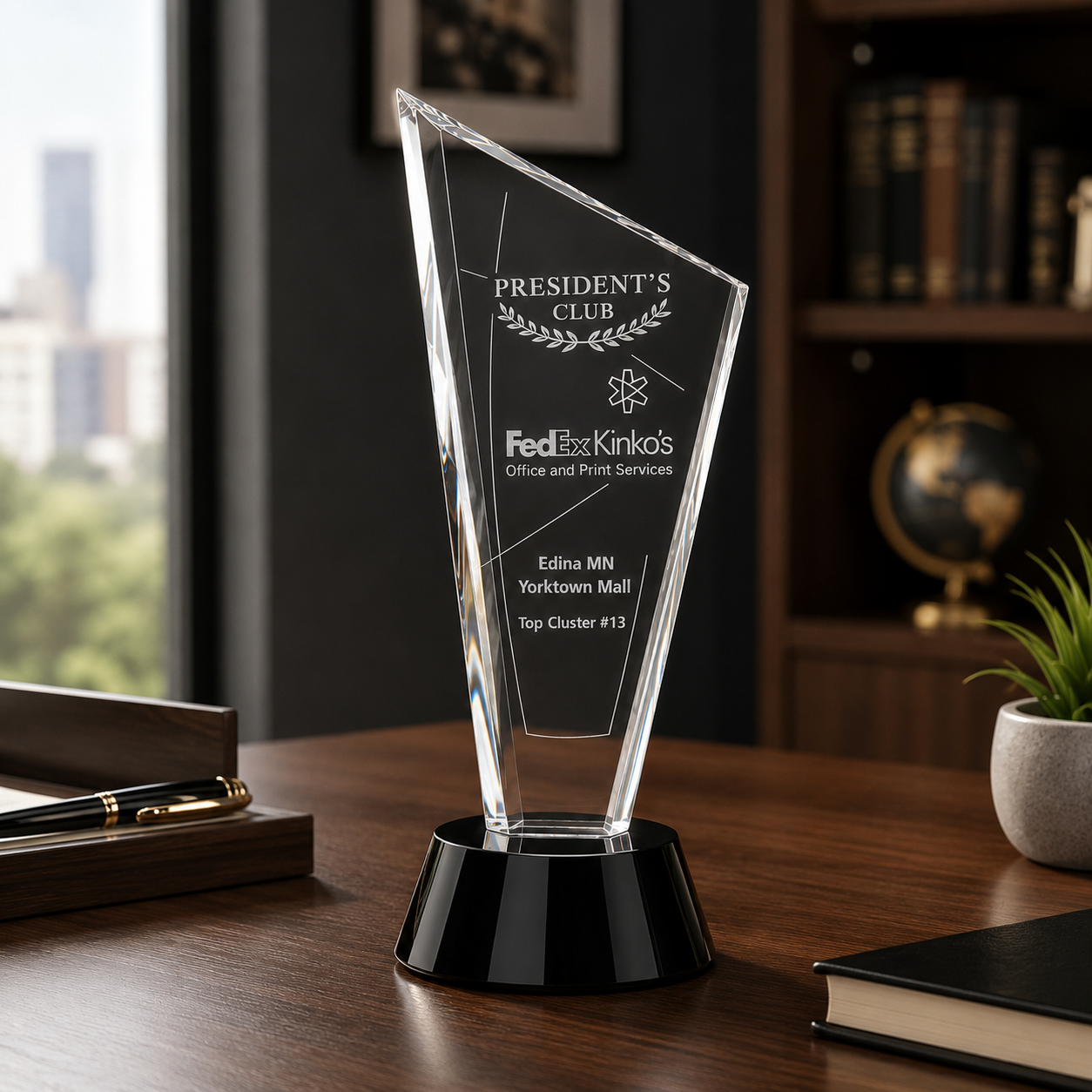 Personalized Engraved Invincible Crystal Award