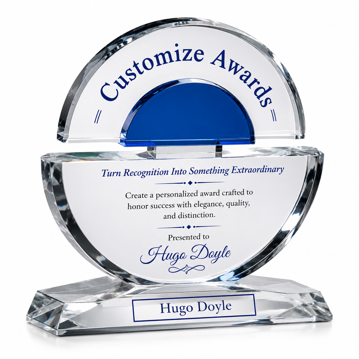 Personalized Concentric Crystal Award Trophy