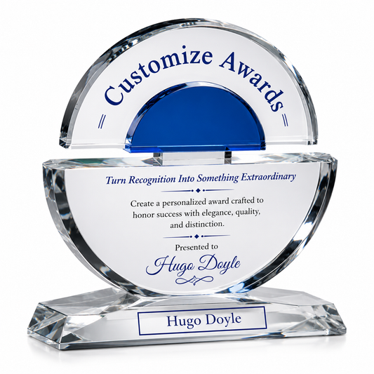 Personalized Concentric Crystal Award Trophy