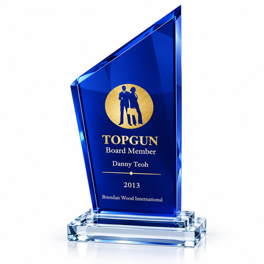 Crest Edge | Custom Blue Crystal Leadership Award