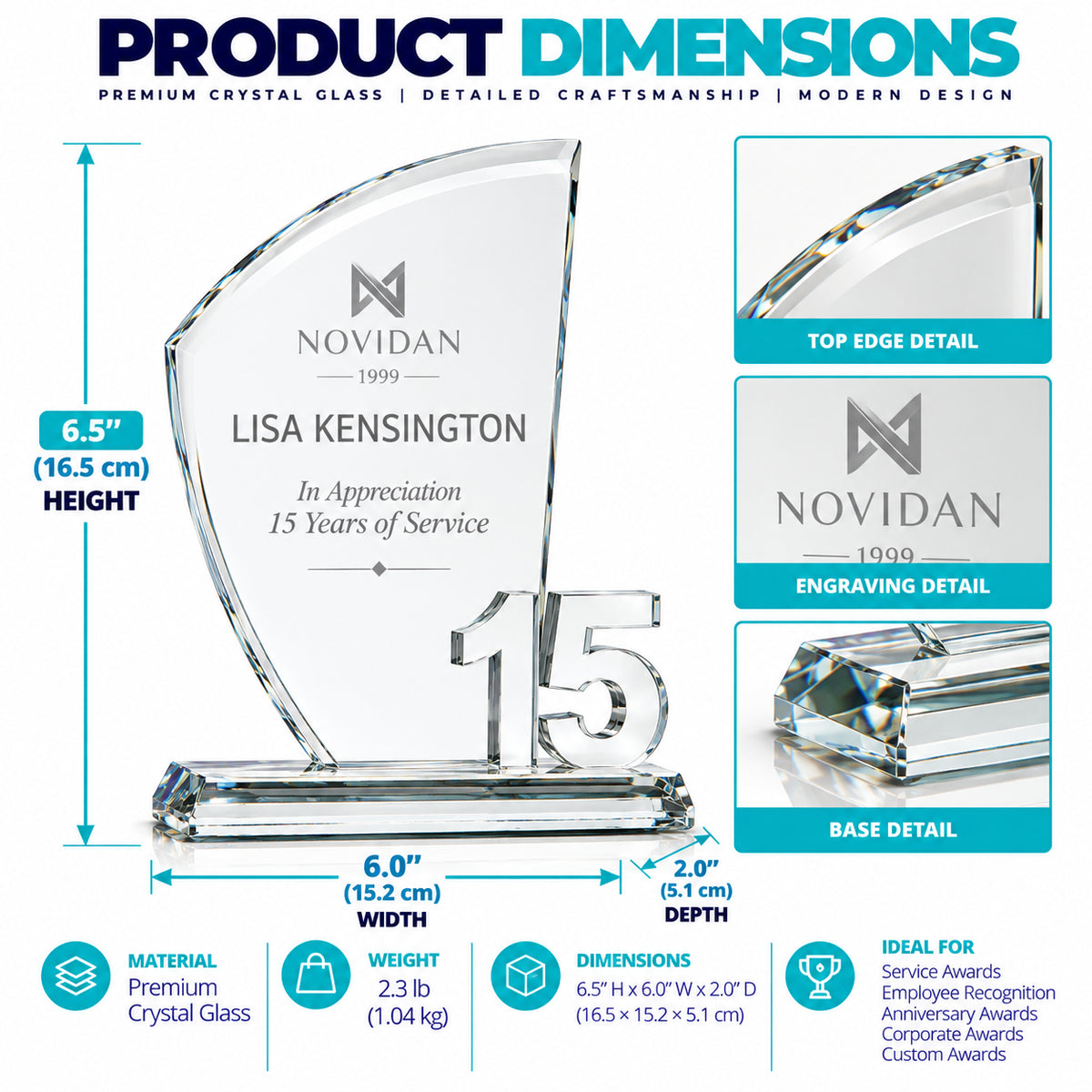 Optic Aegis | Modern Sail Plaque for Employee Excellence