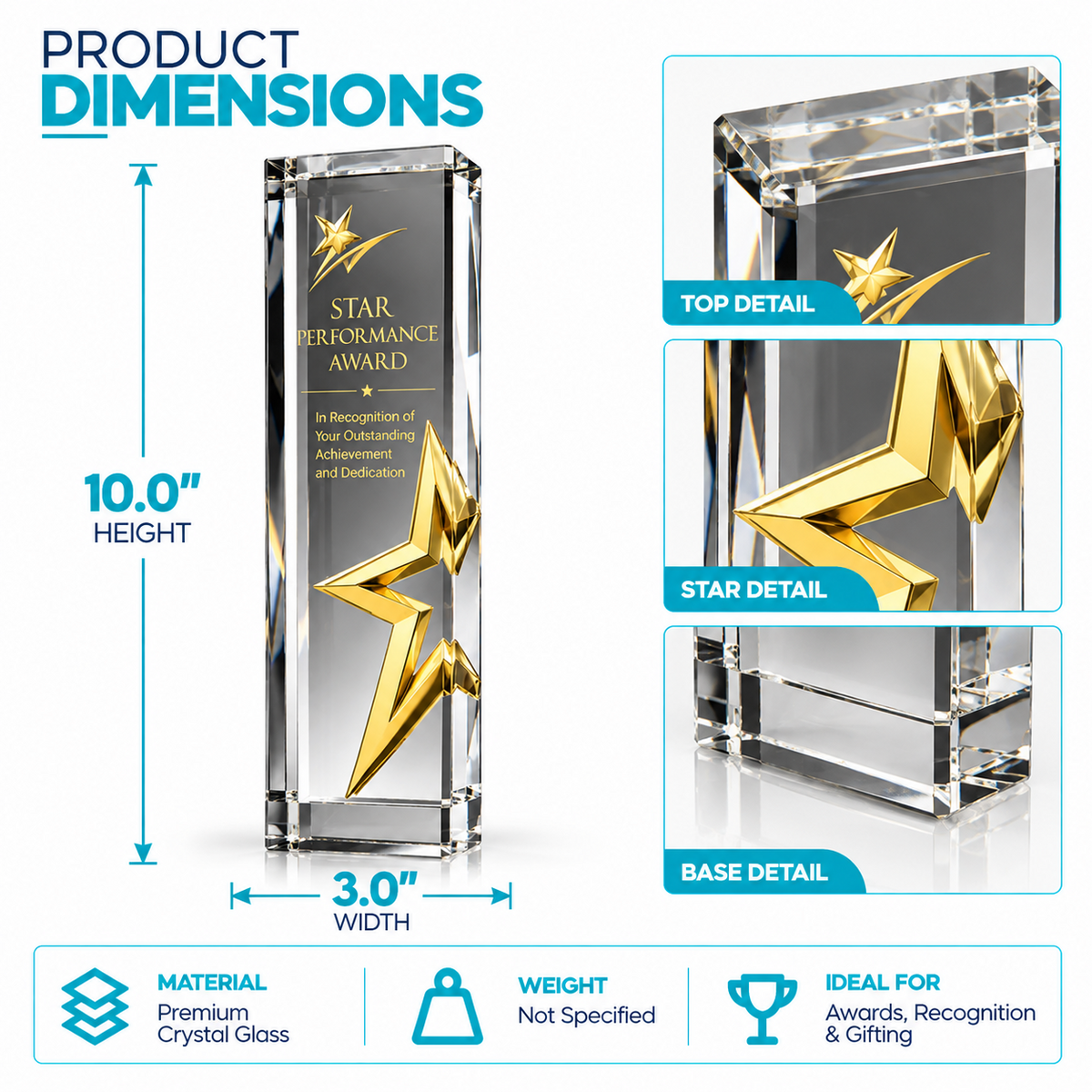 Aureate Star | Customized Achievement Crystal Awards