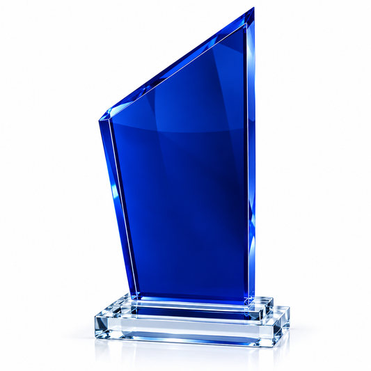 Crest Edge | Custom Blue Crystal Leadership Award