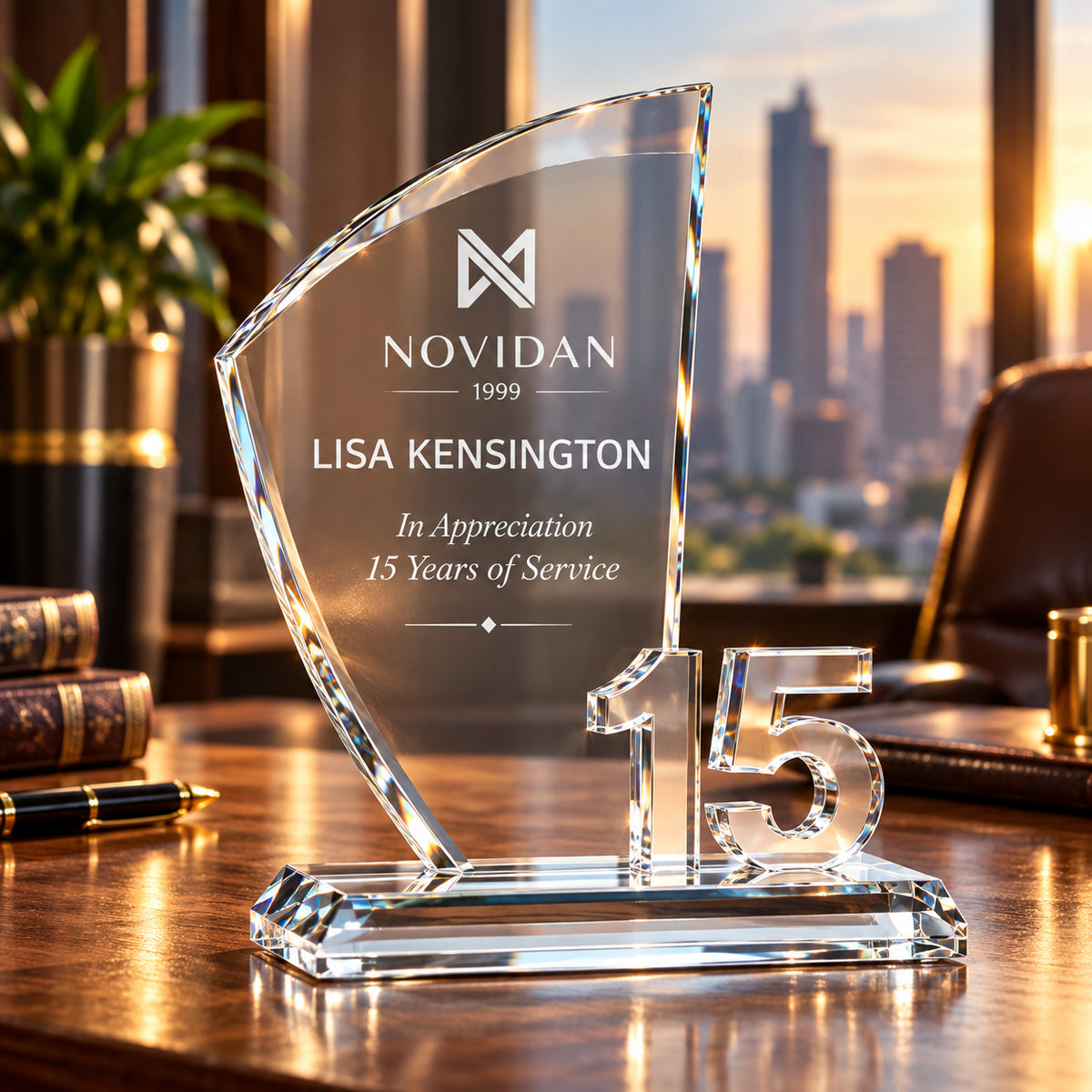 Optic Aegis | Modern Sail Plaque for Employee Excellence