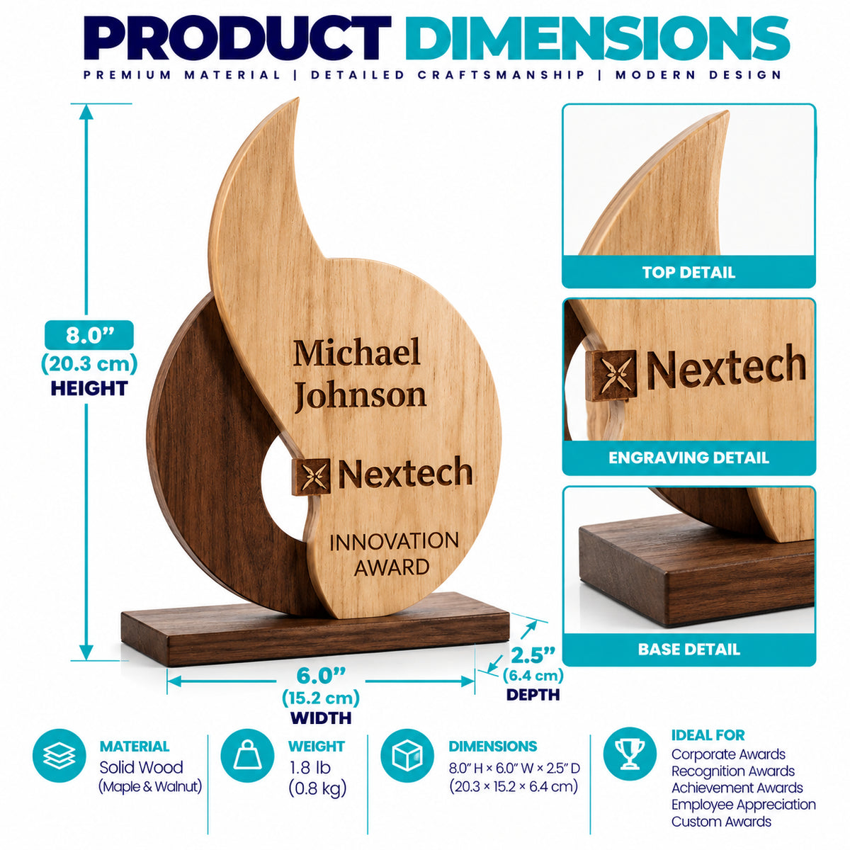 Curved Wood | Personalized Engraved Recognition Plaque Award