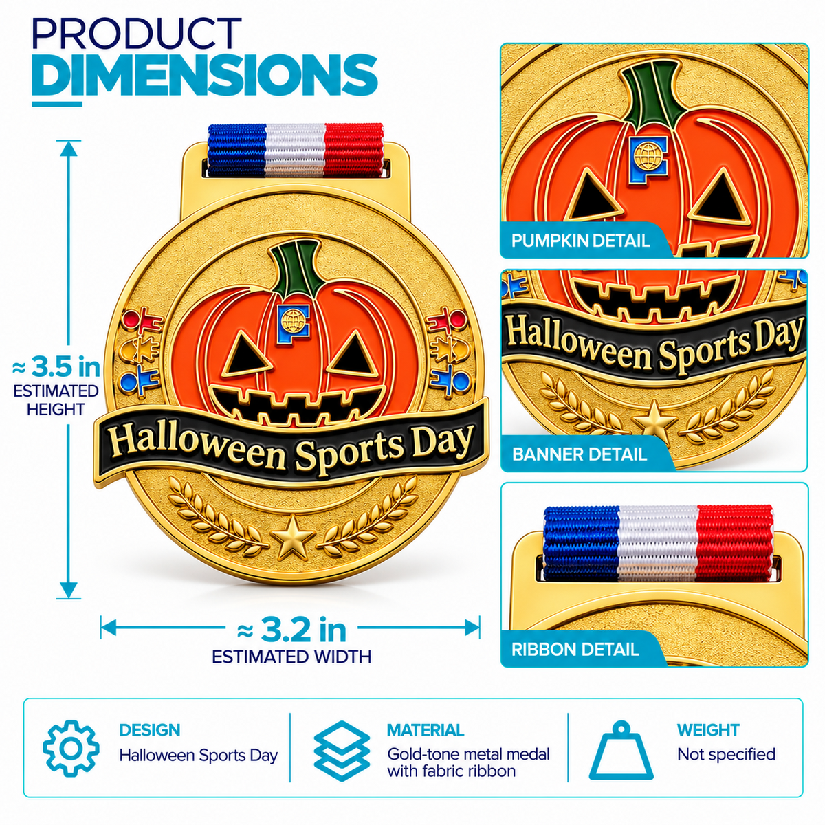 Pumpkin Victory | Customized Halloween Sports Day Medal