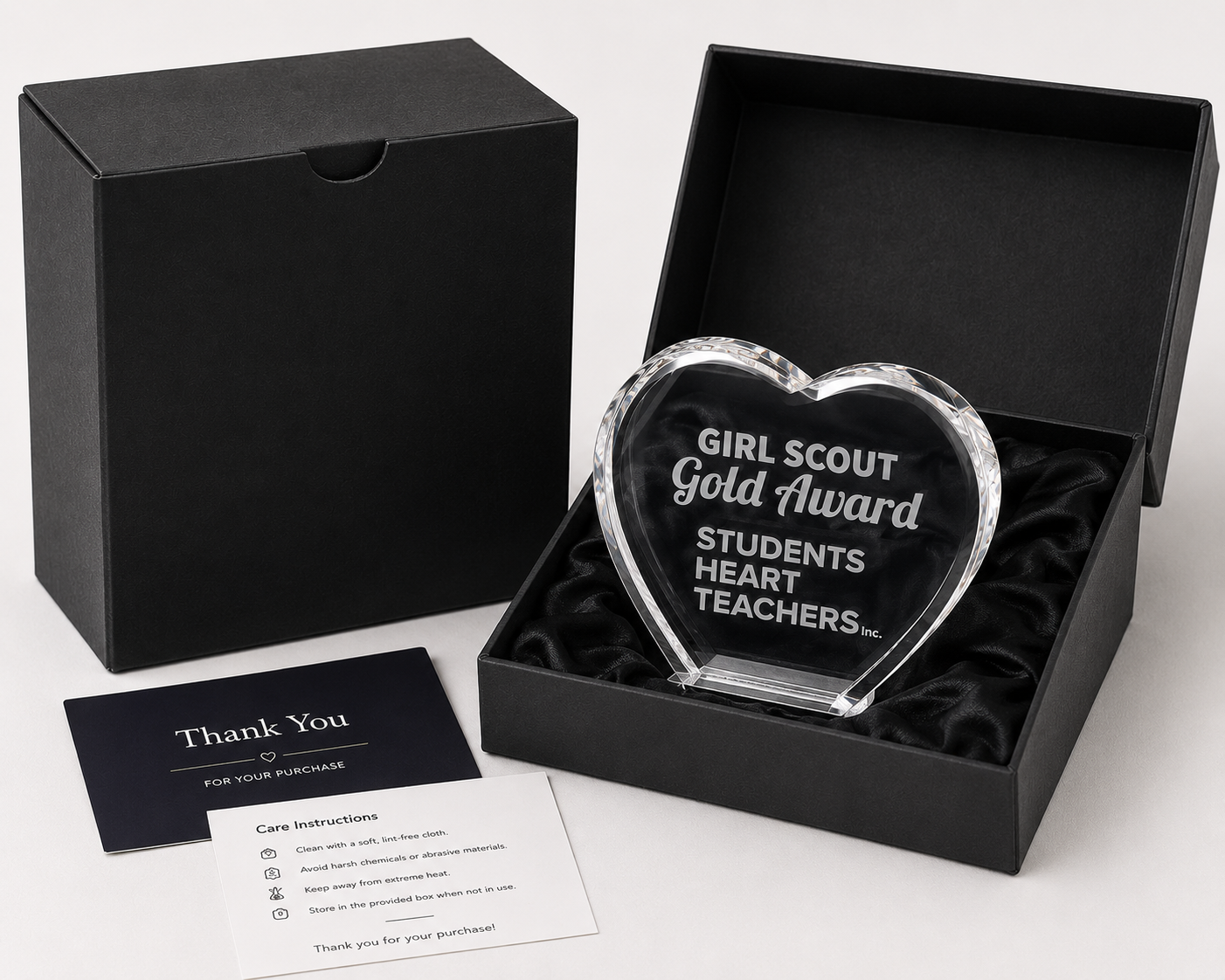 Personalized Crystal Heart Award Plaque