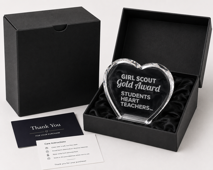 Personalized Crystal Heart Award Plaque
