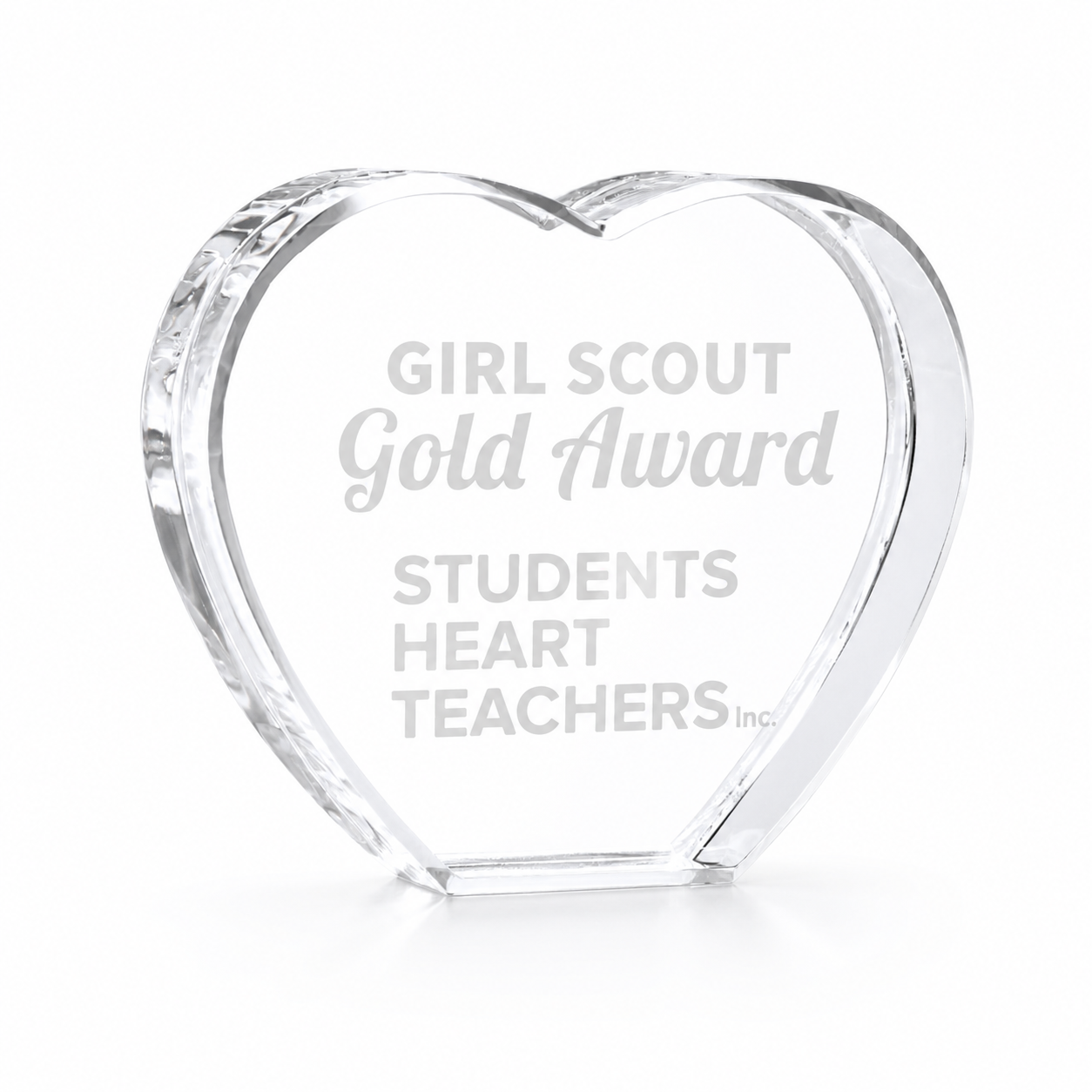 Personalized Crystal Heart Award Plaque