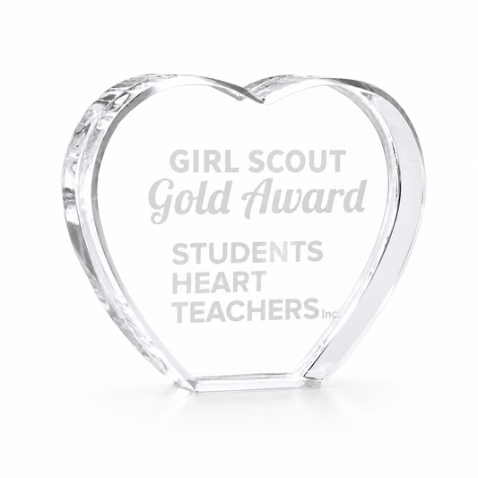 Personalized Crystal Heart Award Plaque