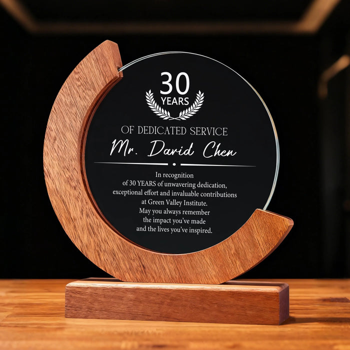 Custom Crystal Service Recognition Award – Personalized Engraved Trophy