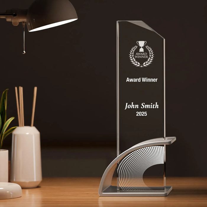 Custom Crystal Tower Award – Personalized Achievement Trophy