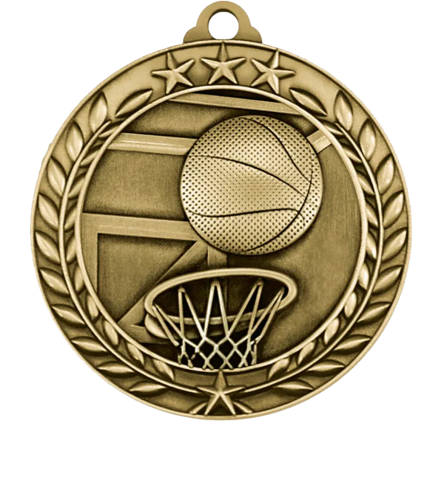 Large Star Basketball Medal