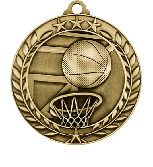 Large Star Basketball Medal