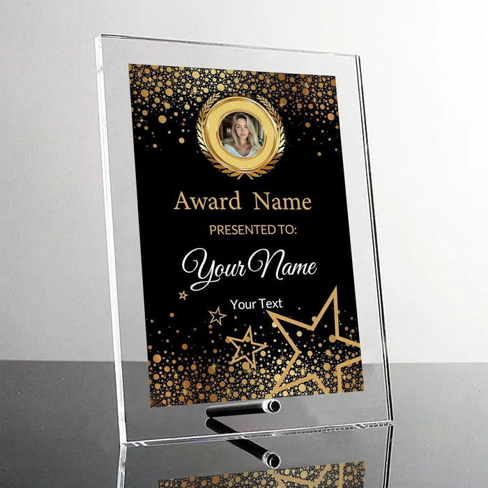 Custom Photo Acrylic Award – Personalized Picture & Text Trophy