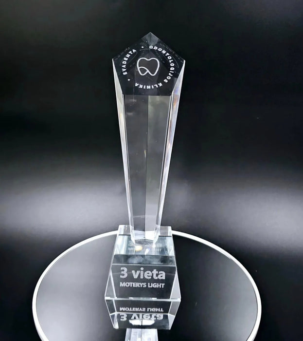 Custom Crystal Column Trophy – Personalized Competition Award