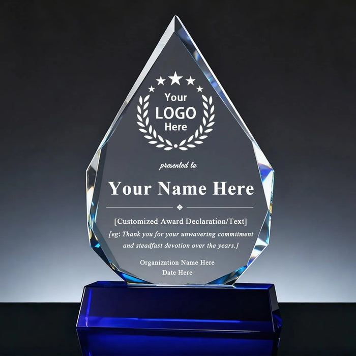 Custom Crystal Award Plaque – Personalized Name, Logo & Recognition Text