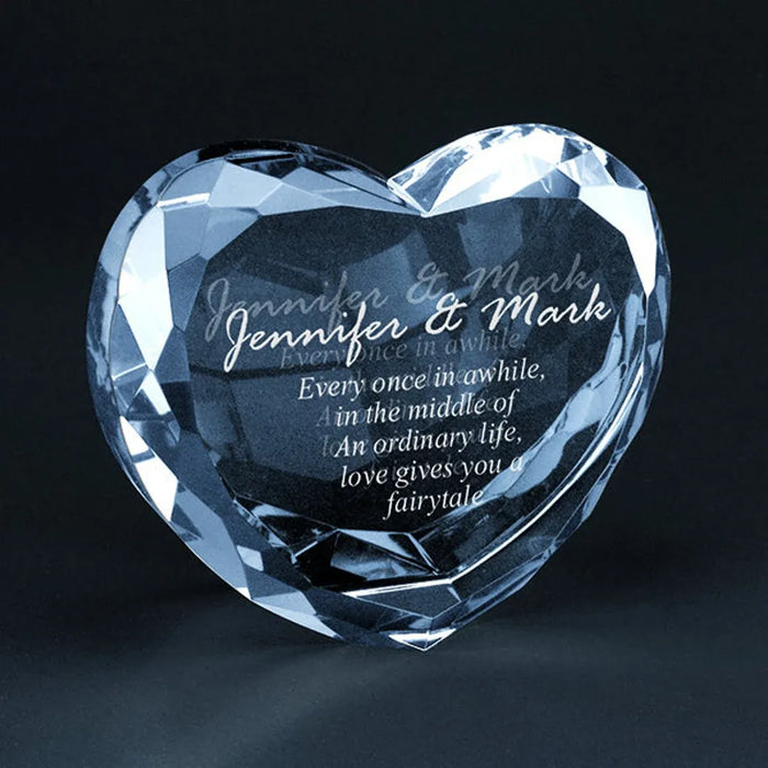Custom Heart Crystal Keepsake – Personalized Romantic Gift