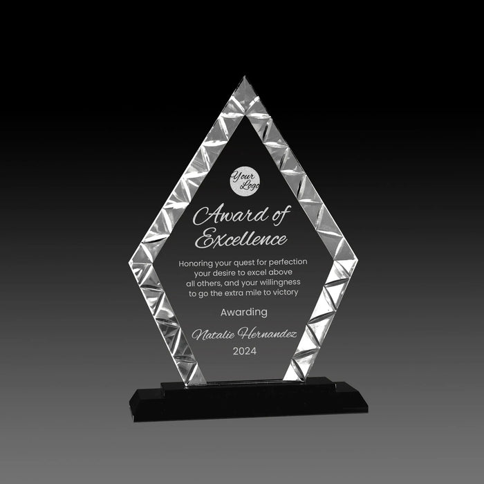 Award of Excellence Crystal Plaque – Personalized Recognition Trophy