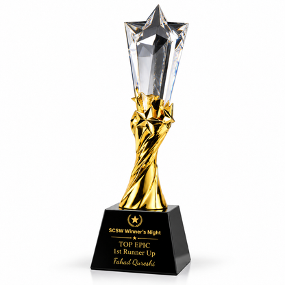 Thankful Star | Gold Crystal Thanksgiving Day Appreciation Award
