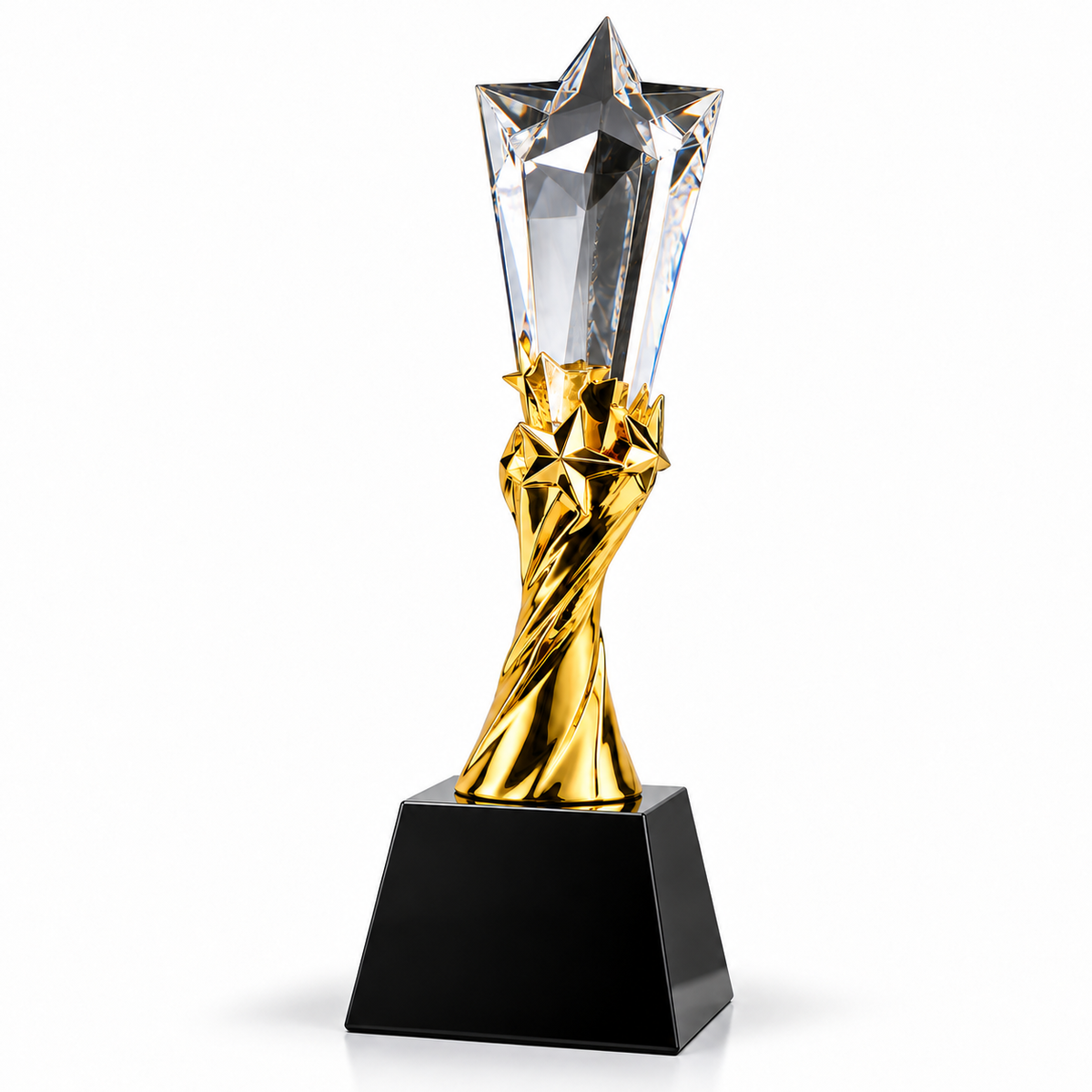 Custom gold and crystal star trophy for Thanksgiving employee and team recognition