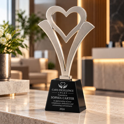 Silverheart Grace | Silver Metal Thanksgiving Appreciation Trophy