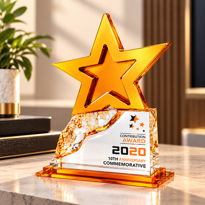 Starcrest Radiance | Acrylic Thanksgiving Star Appreciation Award