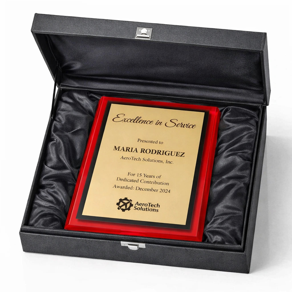 Crimson Gilded Vista Plaque