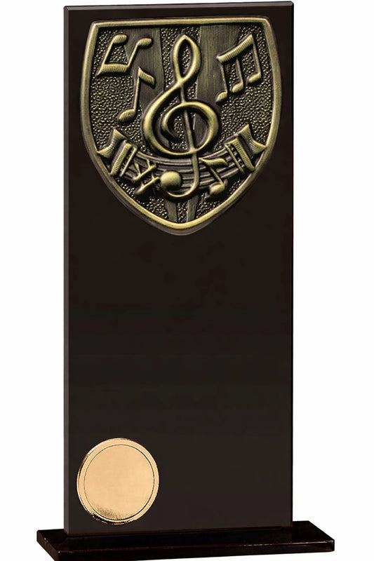 Music Black Glass Award plaque