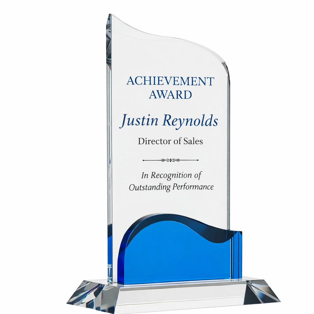 Sapphire Wave | Custom Pinnacle Achievement Plaque