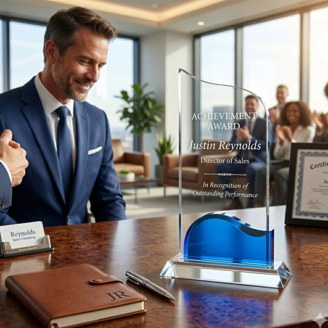 Sapphire Wave Pinnacle plaque Award