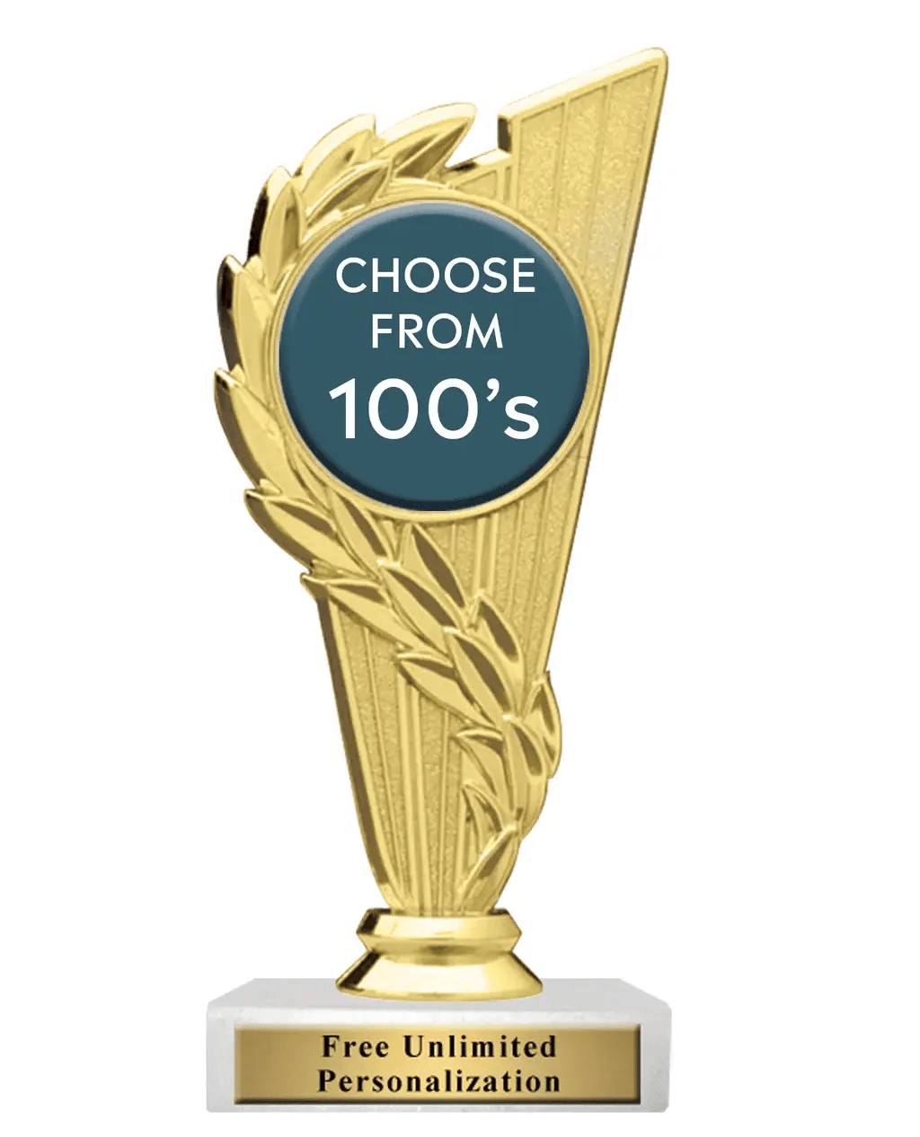 Rising Wreath Insert Trophy – Custom Gold Award with Full - Color Insert & Free Engraving - Customize Awards