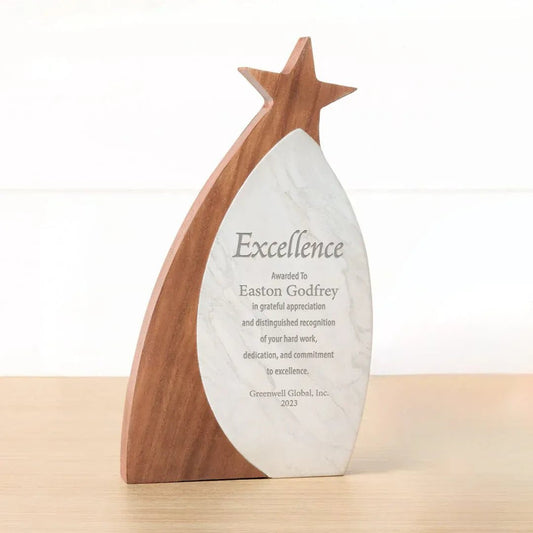 Star Marblewood Excellence Award - Customize Awards