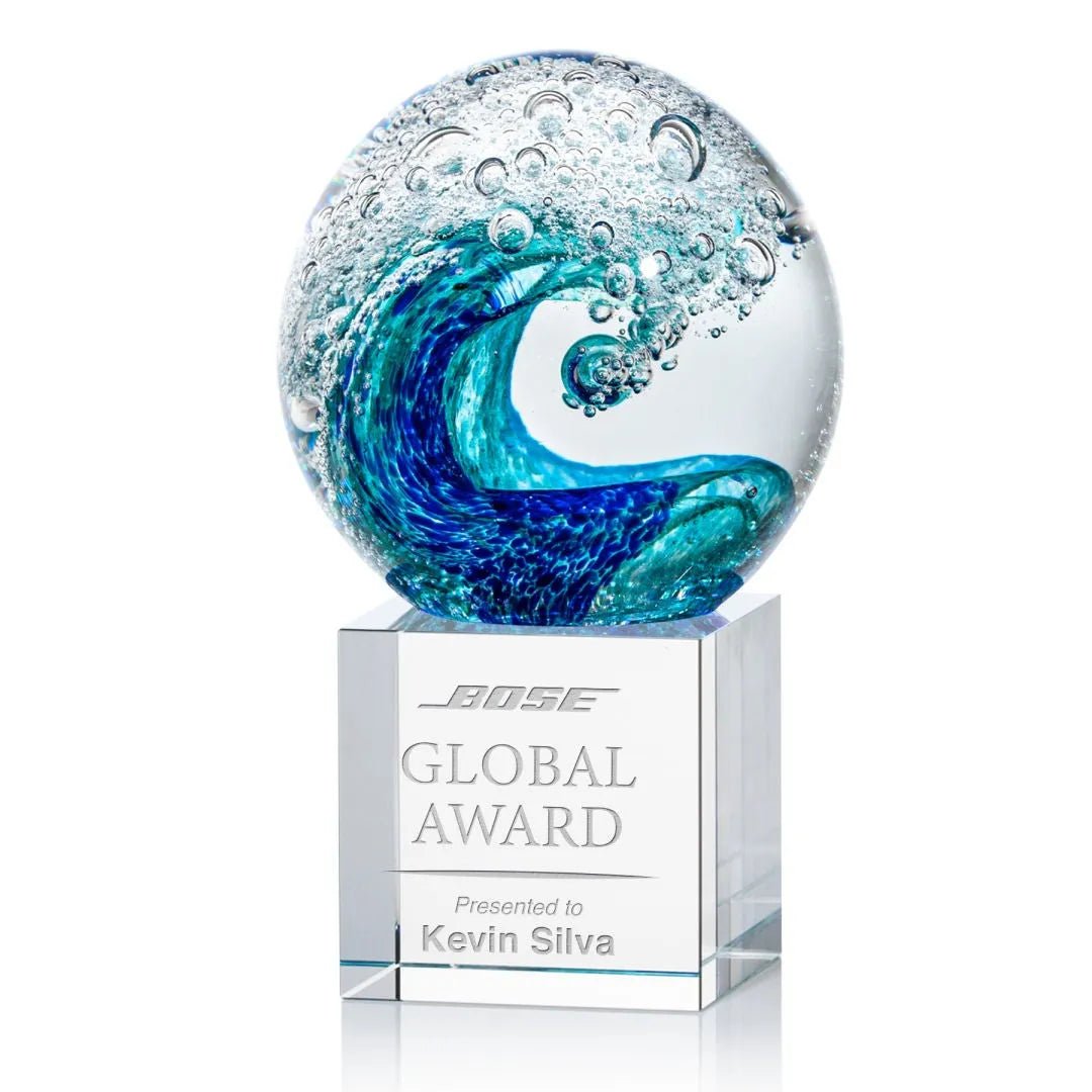 Surfside Wave Art Glass Award - Customize Awards