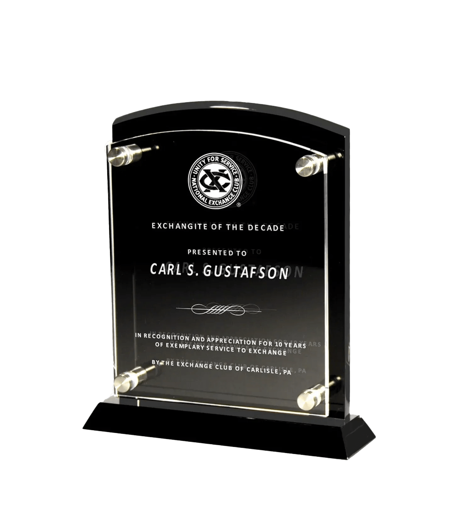 UV Color Printed Freestanding Floating Acrylic Plaque - Customize Awards