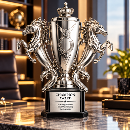 Twin Dragon | Customized Silver Metal Victory Trophy