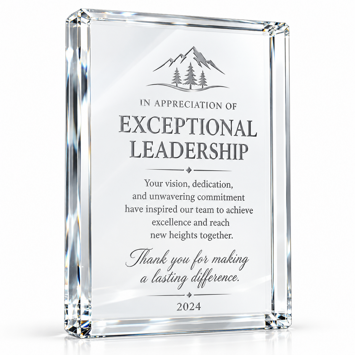 Wedge Crystal | Custom Engraved Recognition Plaque  Award