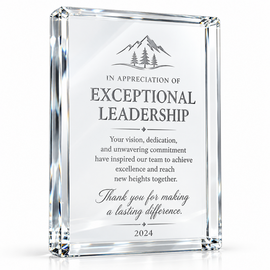 Wedge Crystal | Custom Engraved Recognition Plaque  Award