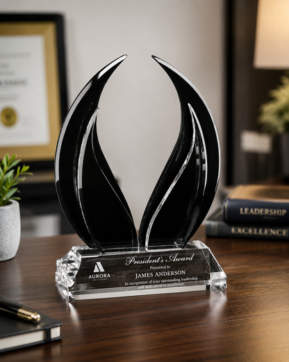 Wings of Peace Crystal Award Trophy